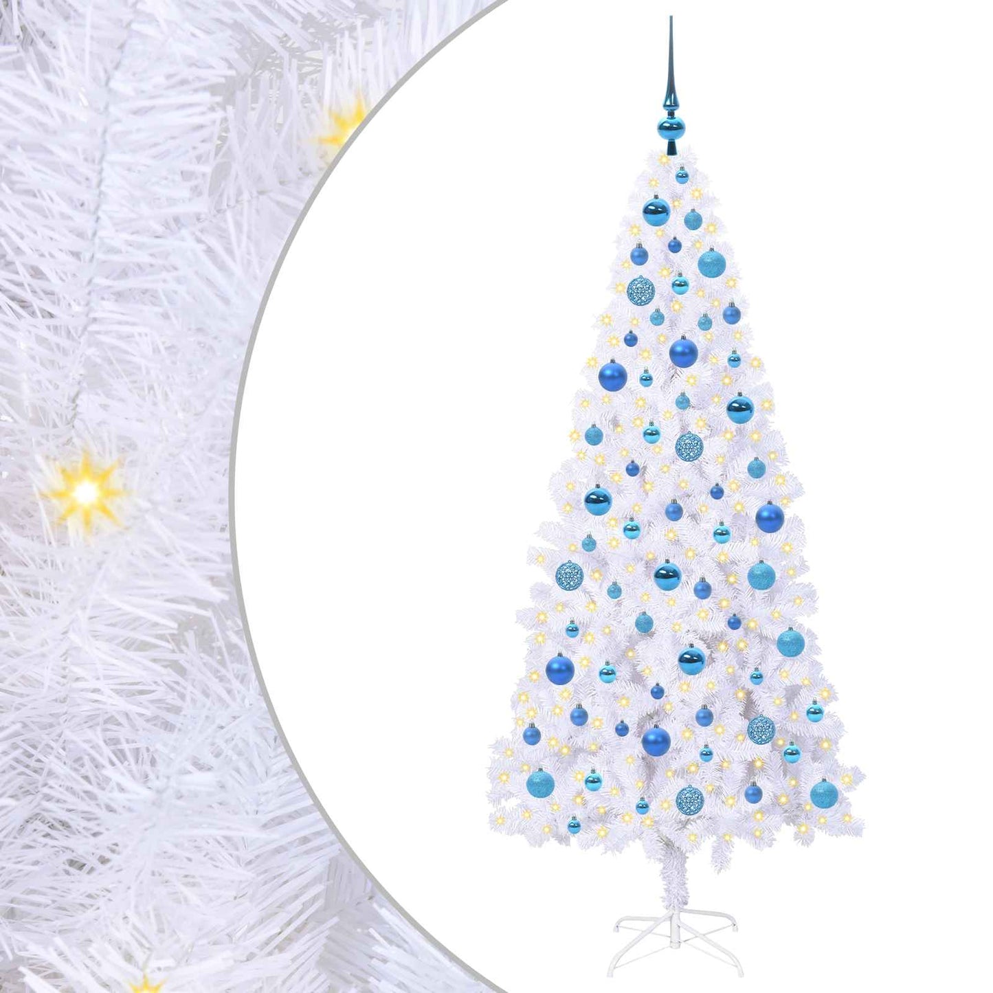 Kunstkerstboom met 300 LED Wit 180 cm PVC en staal
