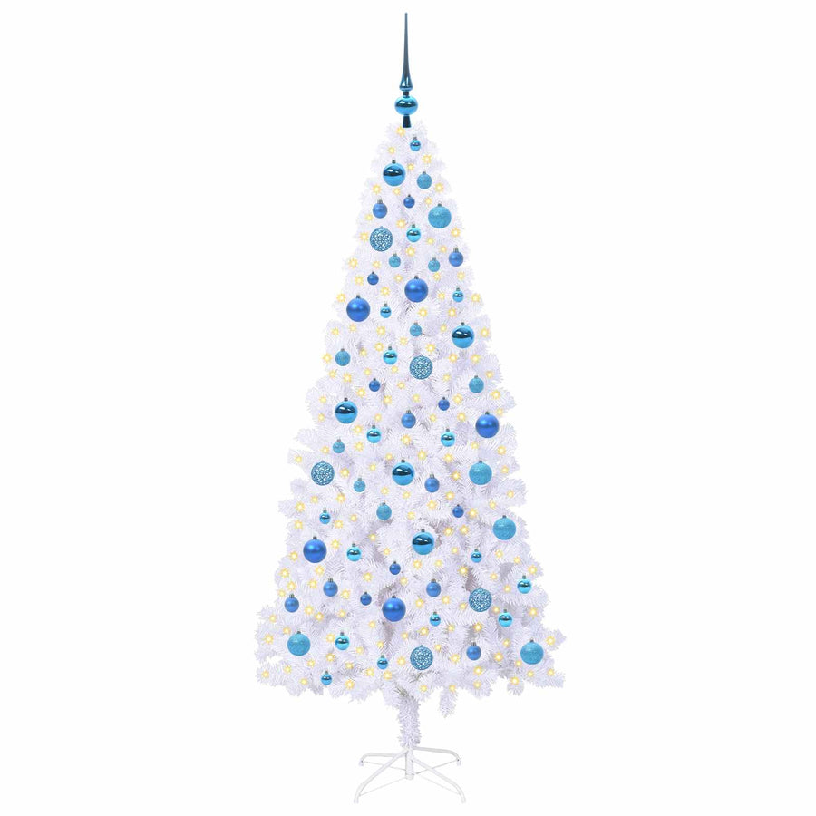 Kunstkerstboom met 300 LED Wit 180 cm PVC en staal