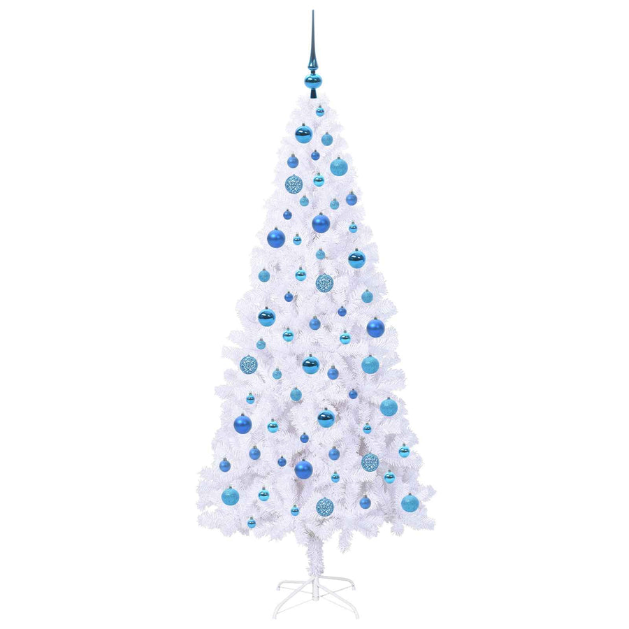 Kunstkerstboom met 300 LED Wit 180 cm PVC en staal