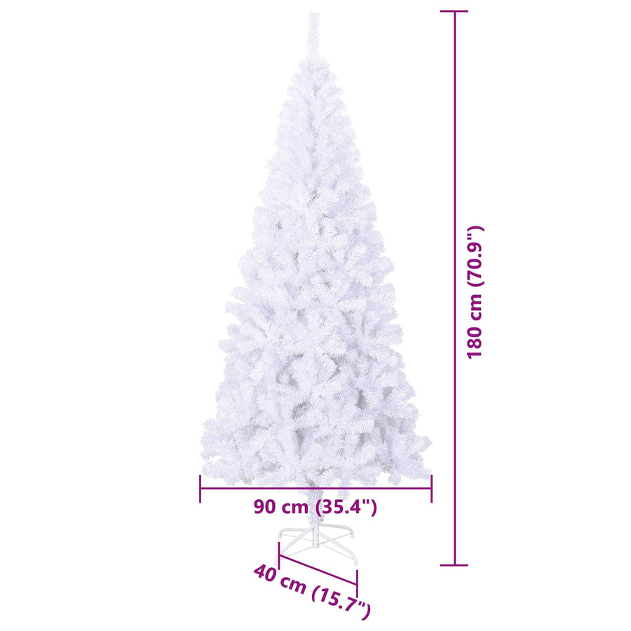Kunstkerstboom met 300 LED Wit 180 cm PVC en staal