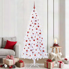 Artificial Christmas Tree with 300 White LEDs 210 cm PVC and steel