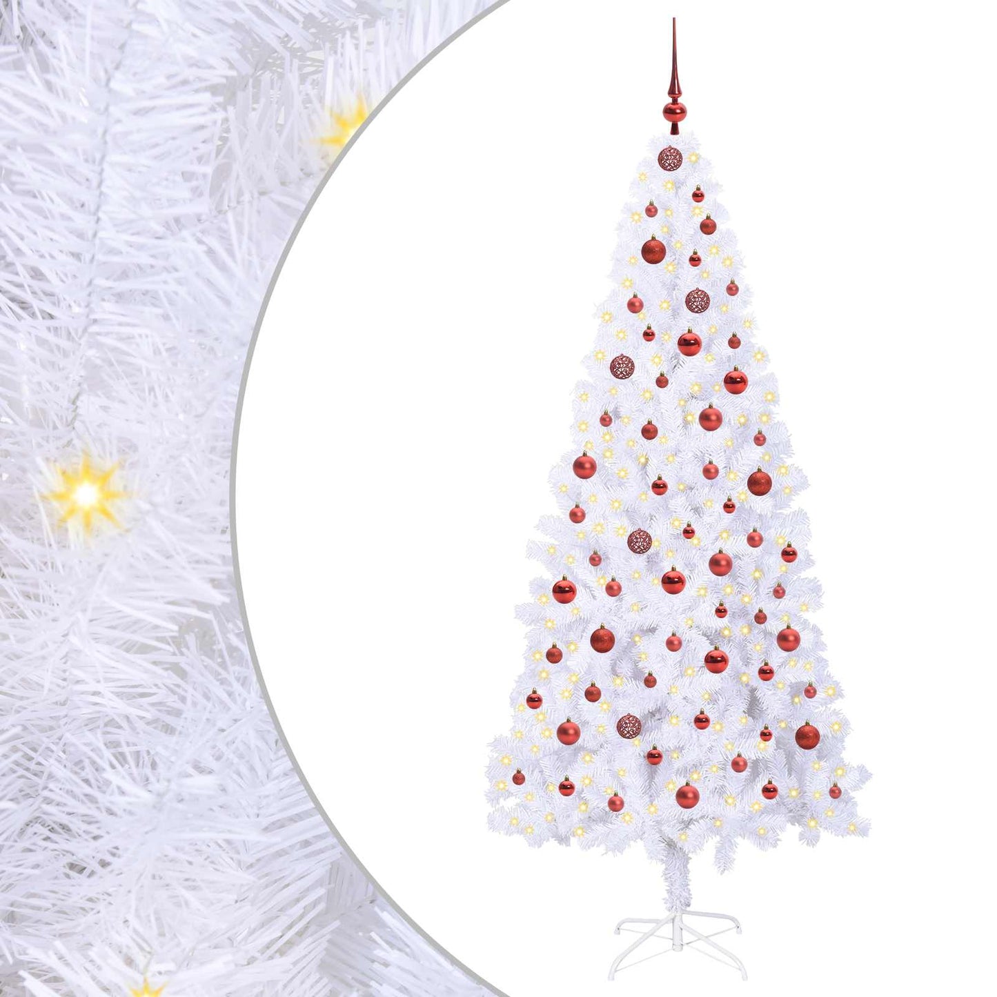 Kunstkerstboom met 300 LED Wit 210 cm PVC en staal