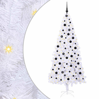 Kunstkerstboom met 300 LED Wit 210 cm PVC en staal