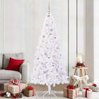Artificial Christmas Tree with 300 White LEDs 210 cm PVC and steel