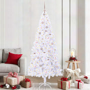 Kunstkerstboom 210 cm wit met 300 LED roze