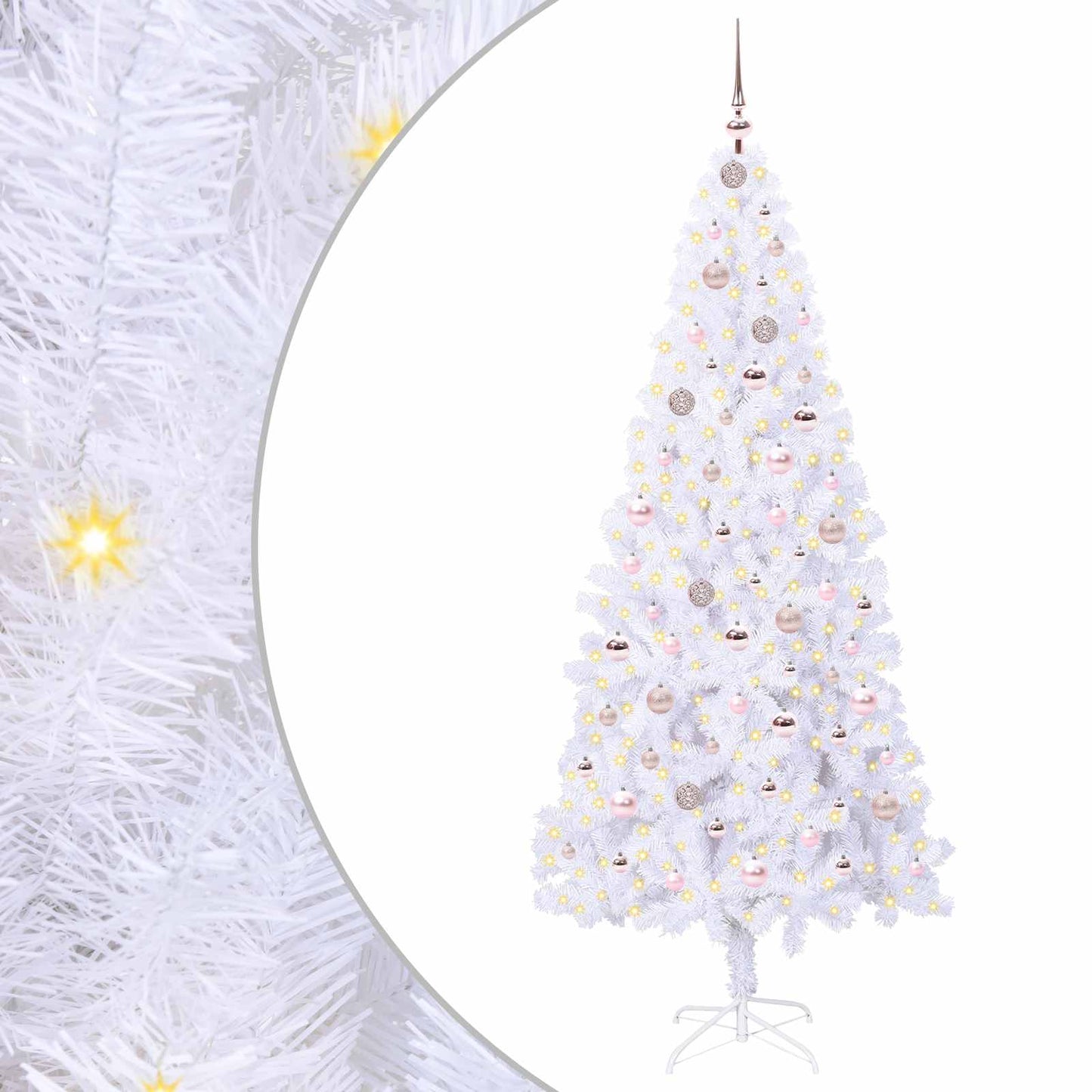 Kunstkerstboom met 300 LED Wit 210 cm PVC en staal