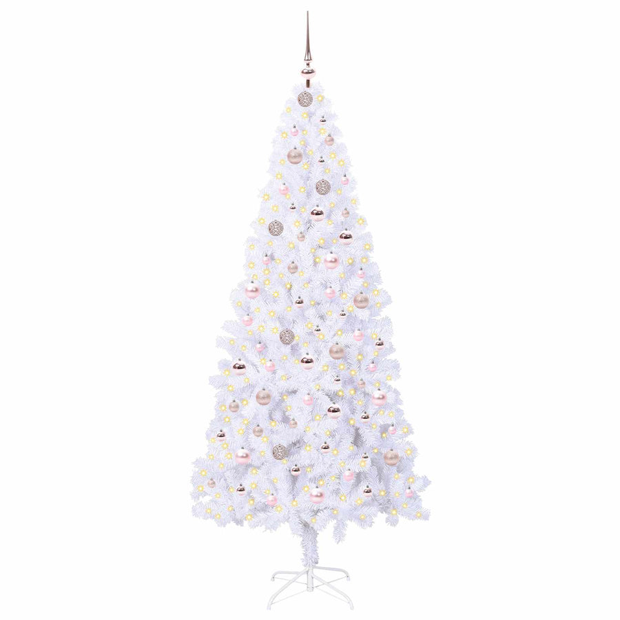 Kunstkerstboom met 300 LED Wit 210 cm PVC en staal