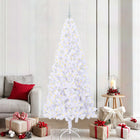 Artificial Christmas Tree with 300 White LEDs 210 cm PVC and steel
