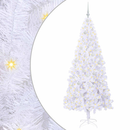 Kunstkerstboom met 300 LED Wit 210 cm PVC en staal