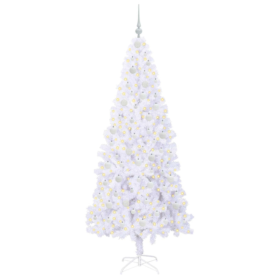 Kunstkerstboom met 300 LED Wit 210 cm PVC en staal