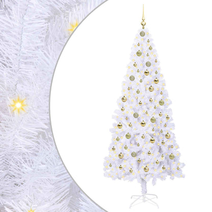Kunstkerstboom met 300 LED Wit 210 cm PVC en staal