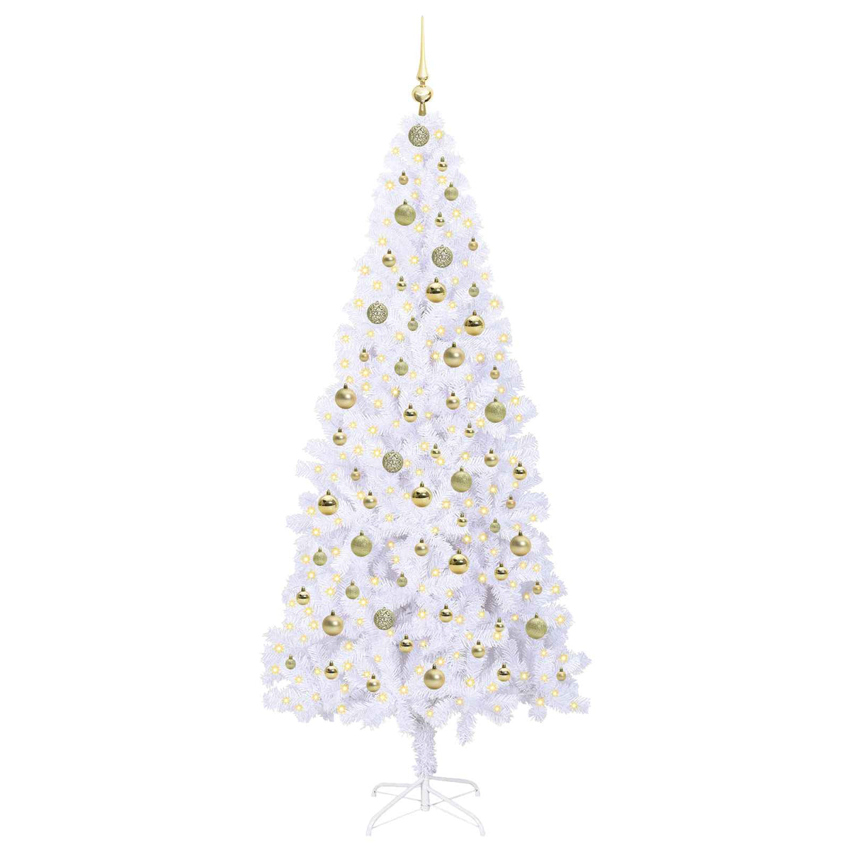 Kunstkerstboom met 300 LED Wit 210 cm PVC en staal