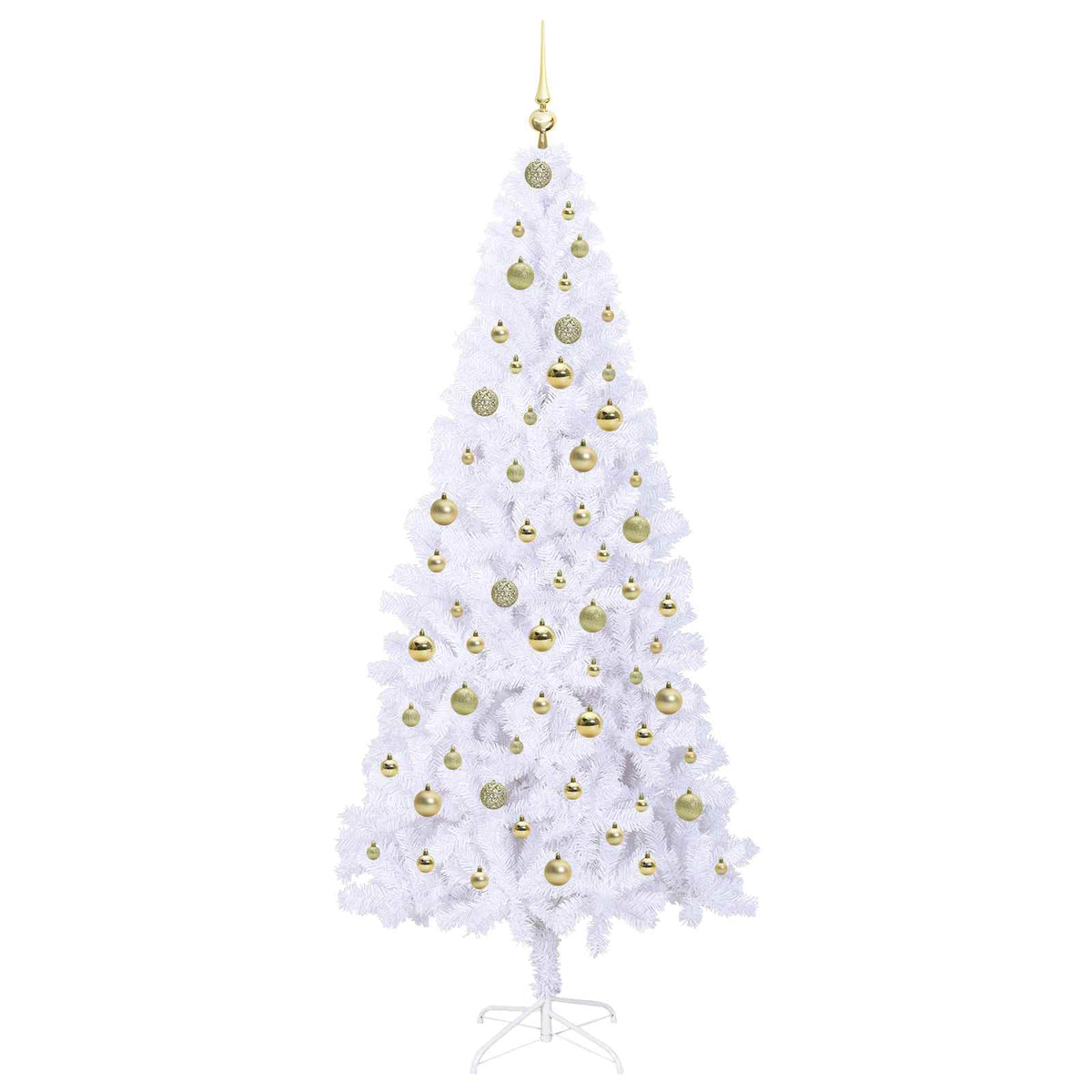 Kunstkerstboom met 300 LED Wit 210 cm PVC en staal