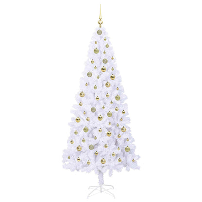 Kunstkerstboom met 300 LED Wit 210 cm PVC en staal