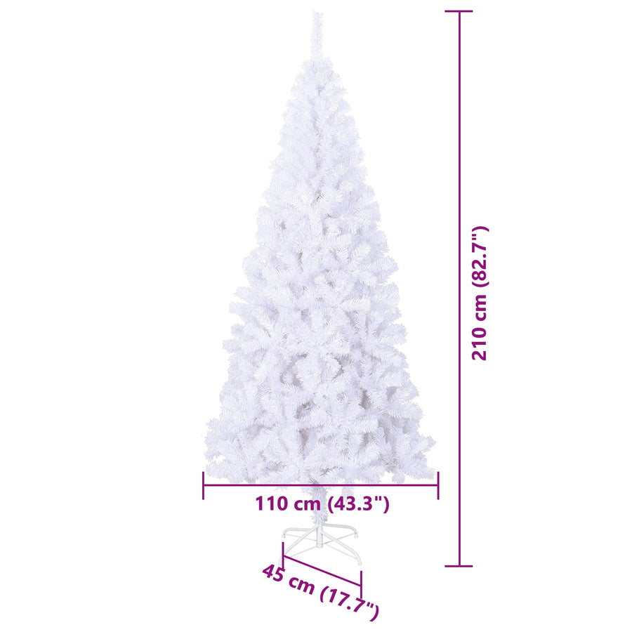 Kunstkerstboom met 300 LED Wit 210 cm PVC en staal