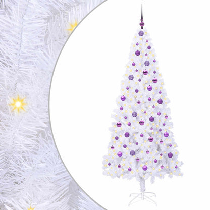 Kunstkerstboom met 300 LED Wit 210 cm PVC en staal