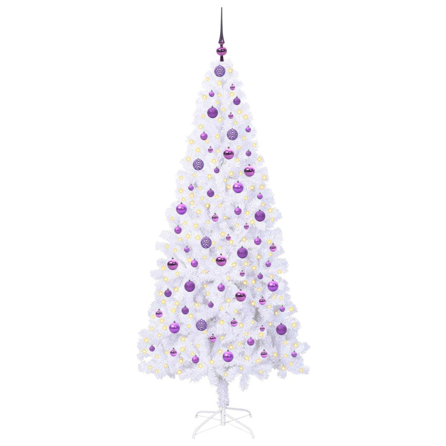 Kunstkerstboom met 300 LED Wit 210 cm PVC en staal