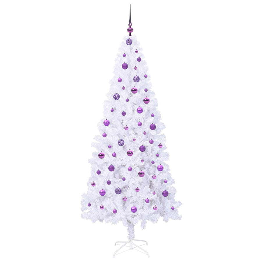 Kunstkerstboom met 300 LED Wit 210 cm PVC en staal