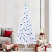 Kunstkerstboom 210 cm wit met 300 blauwe LED USB