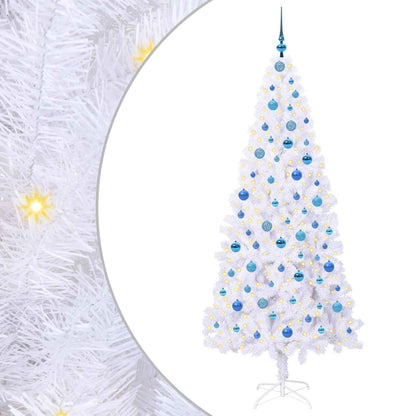 Kunstkerstboom met 300 LED Wit 210 cm PVC en staal