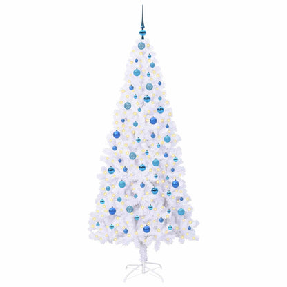 Kunstkerstboom met 300 LED Wit 210 cm PVC en staal