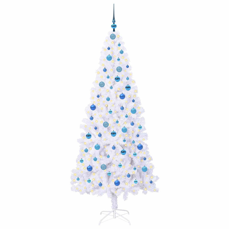 Kunstkerstboom met 300 LED Wit 210 cm PVC en staal