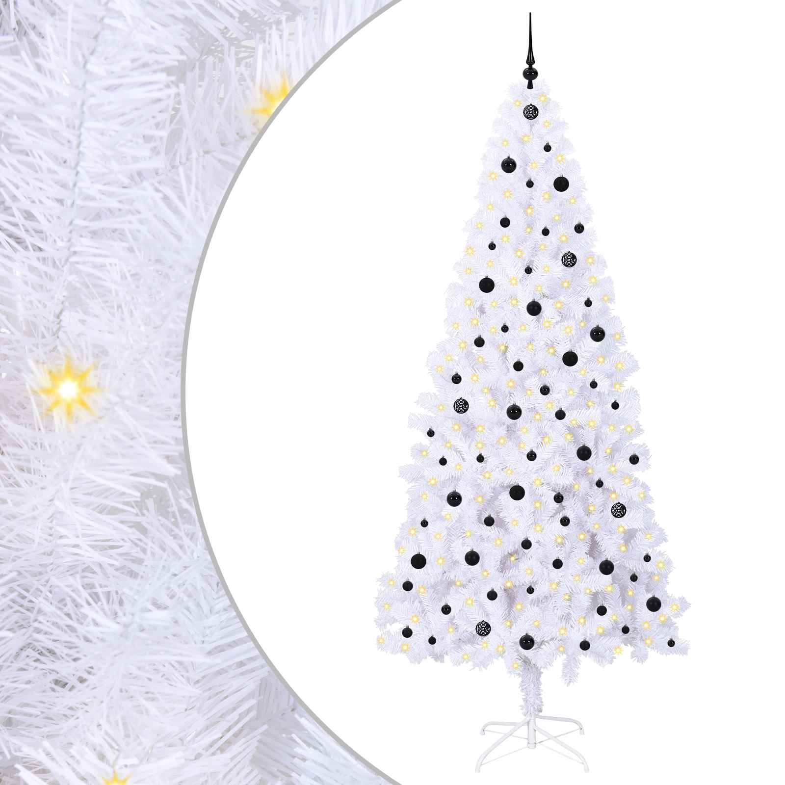 Kunstkerstboom met 300 LED Wit 240 cm PVC en staal