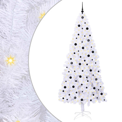 Kunstkerstboom met 300 LED Wit 240 cm PVC en staal