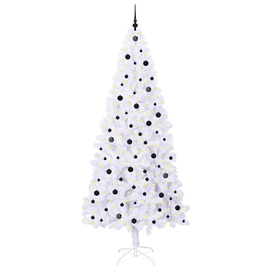 Kunstkerstboom met 300 LED Wit 240 cm PVC en staal