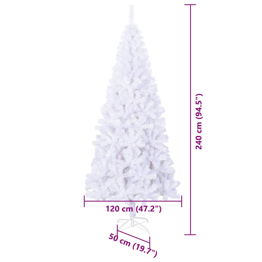 Kunstkerstboom met 300 LED Wit 240 cm PVC en staal