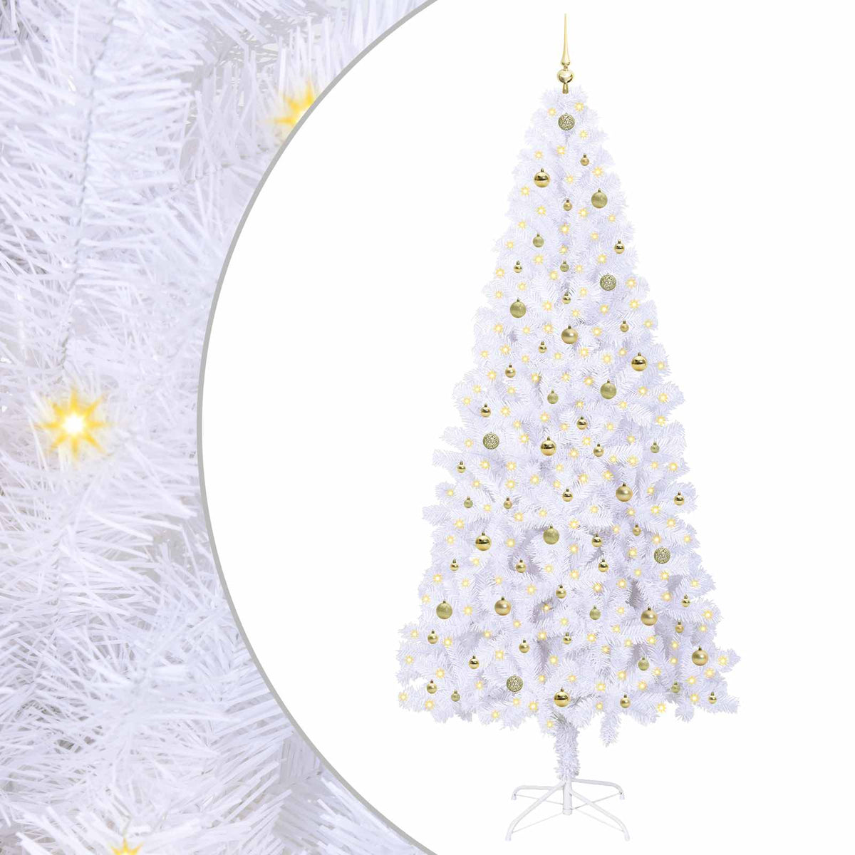 Kunstkerstboom met 300 LED Wit 240 cm PVC en staal