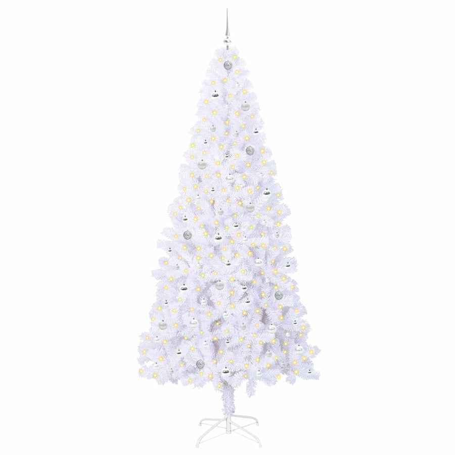 Kunstkerstboom met 300 LED Wit 240 cm PVC en staal