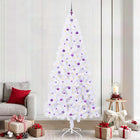 Kunstkerstboom 240 cm wit met 300 paarse LED USB