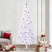 Kunstkerstboom 240 cm wit met 300 paarse LED USB