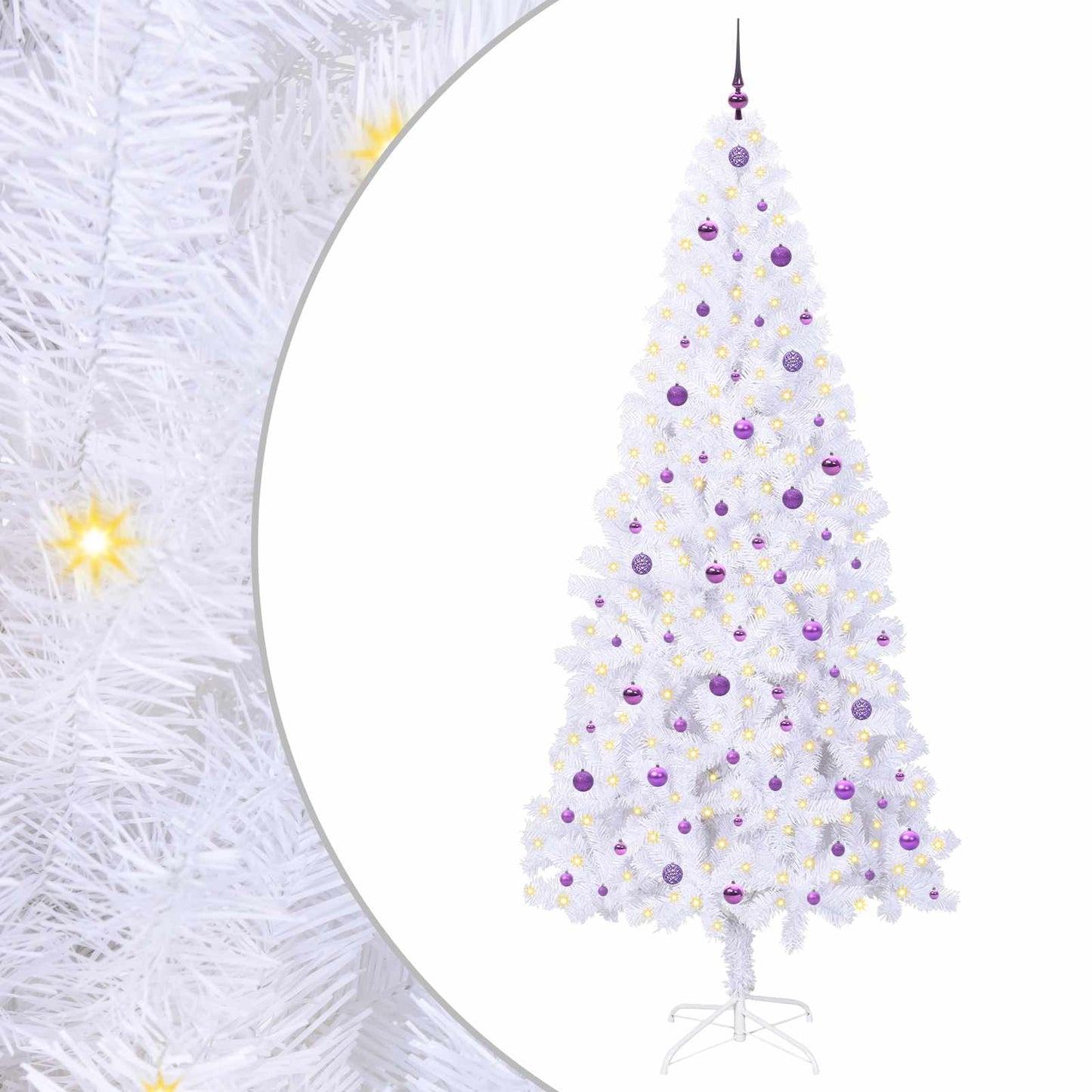 Kunstkerstboom met 300 LED Wit 240 cm PVC en staal