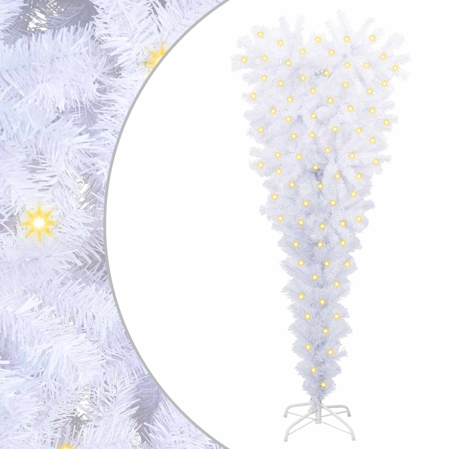 Kunstkerstboom met 150 LED Wit 120 cm PVC en staal