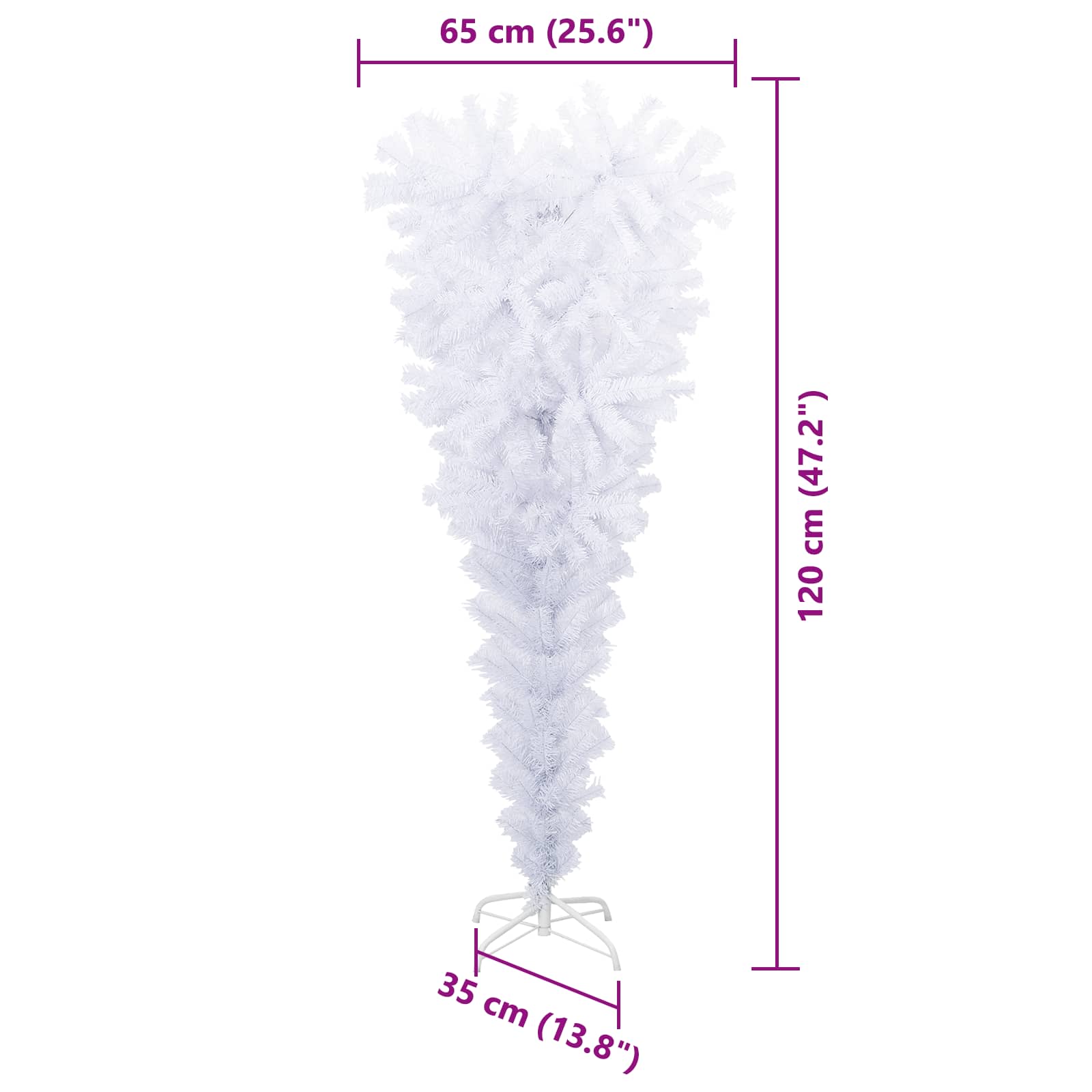 Kunstkerstboom met 150 LED Wit 120 cm PVC en staal