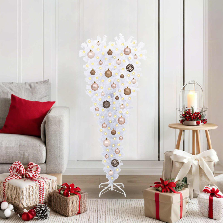 Kunstkerstboom met 150 LED Wit 120 cm PVC en Staal