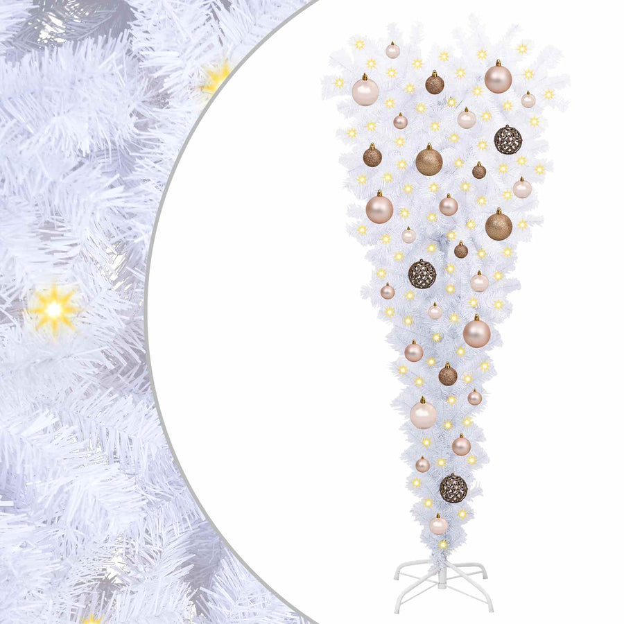 Kunstkerstboom met 150 LED Wit 120 cm PVC en Staal