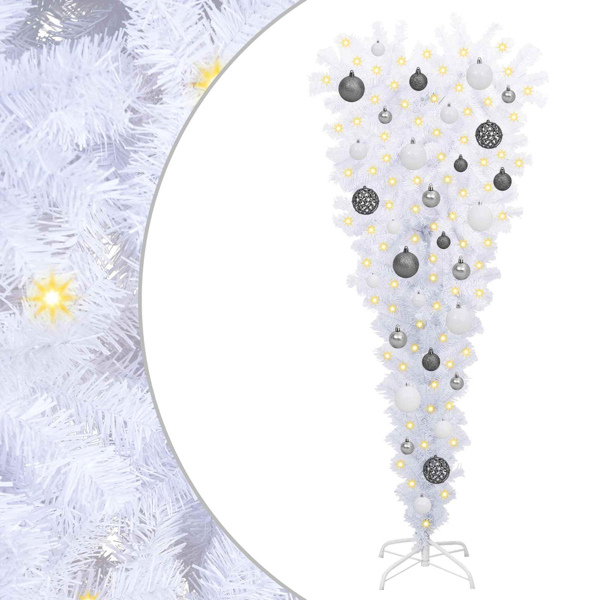 Kunstkerstboom met 150 LED Wit 120 cm PVC en Staal