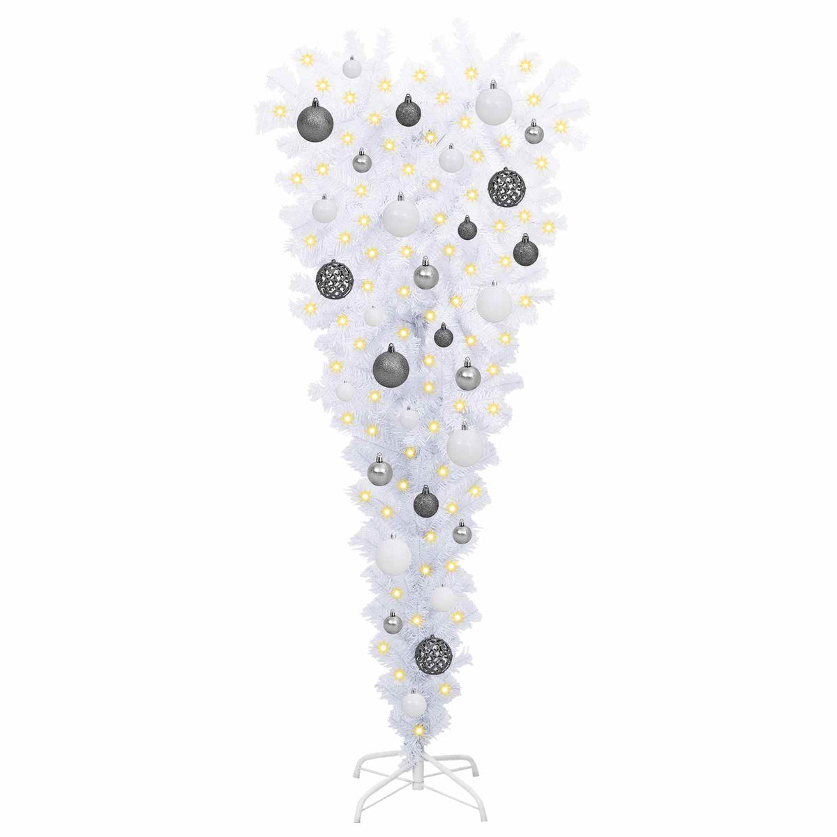 Kunstkerstboom met 150 LED Wit 120 cm PVC en Staal