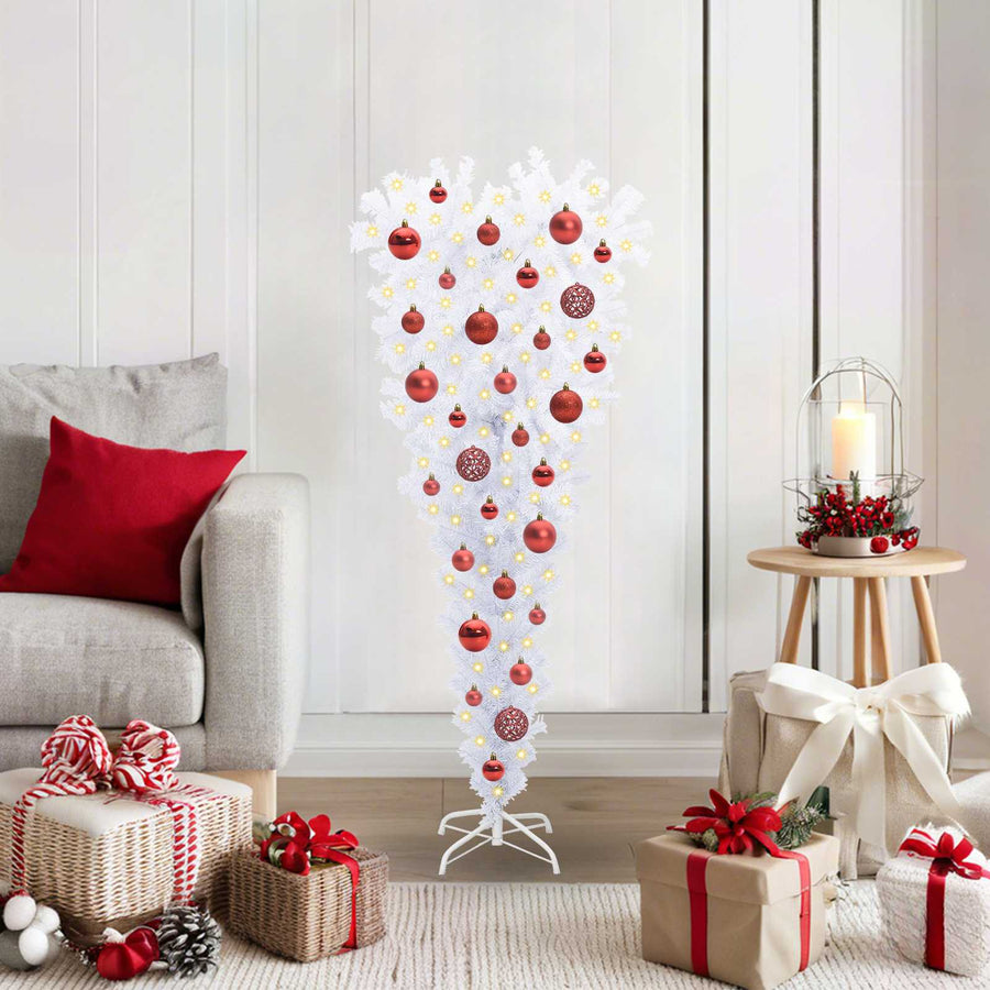 Kunstkerstboom met 150 LED Wit 120 cm PVC en Staal
