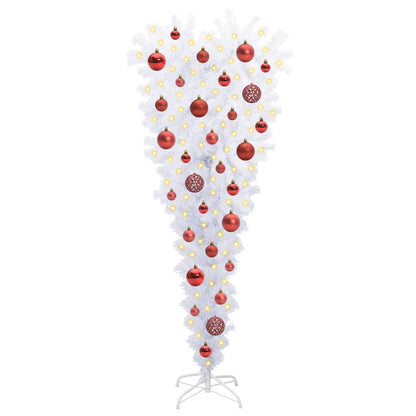 Kunstkerstboom Met 150 Led Wit Pvc En Staal Rood