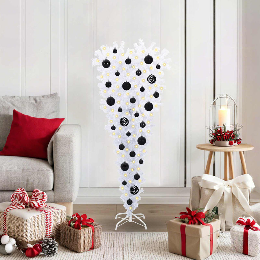 Kunstkerstboom met 150 LED Wit 120 cm PVC en Staal