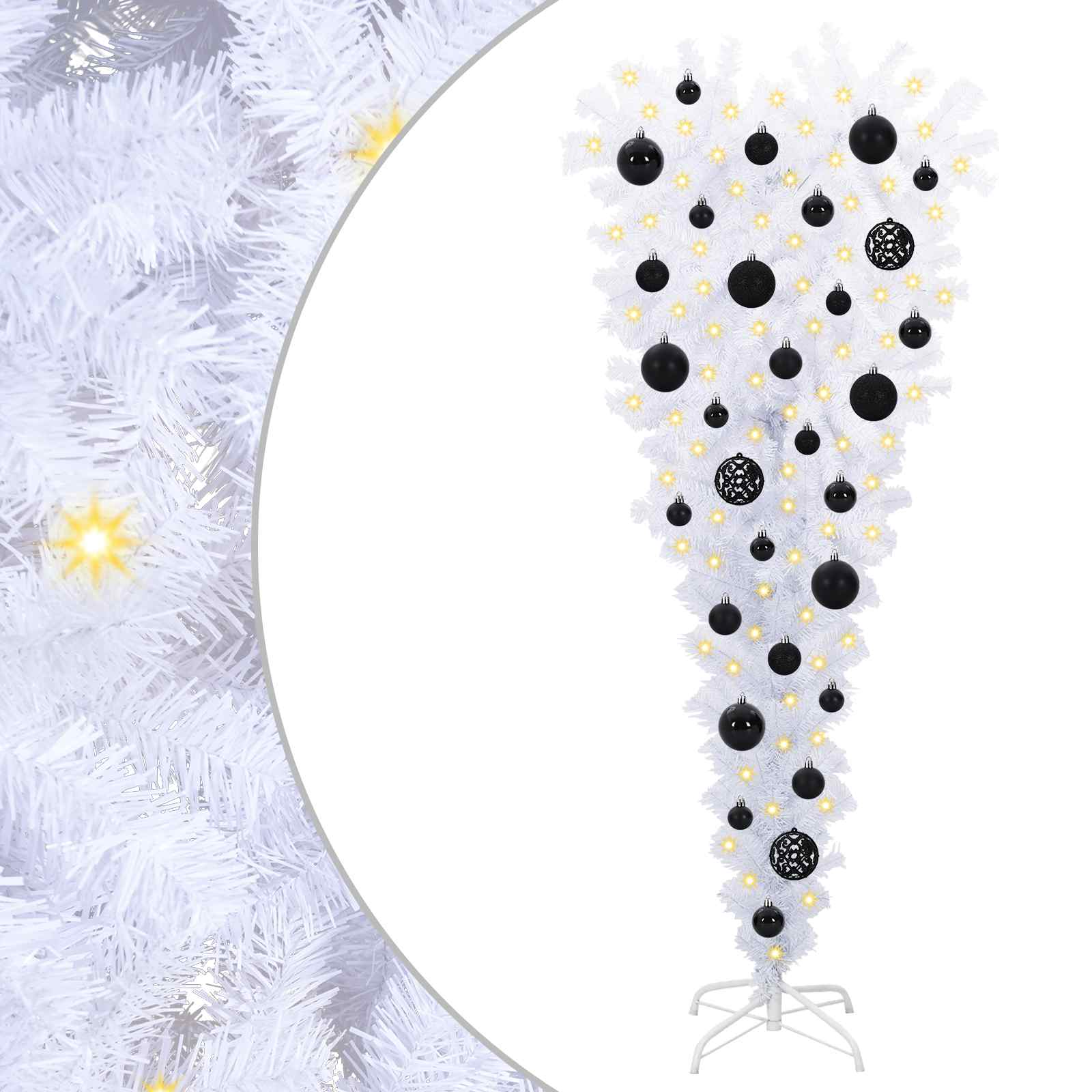 Kunstkerstboom met 150 LED Wit 120 cm PVC en Staal