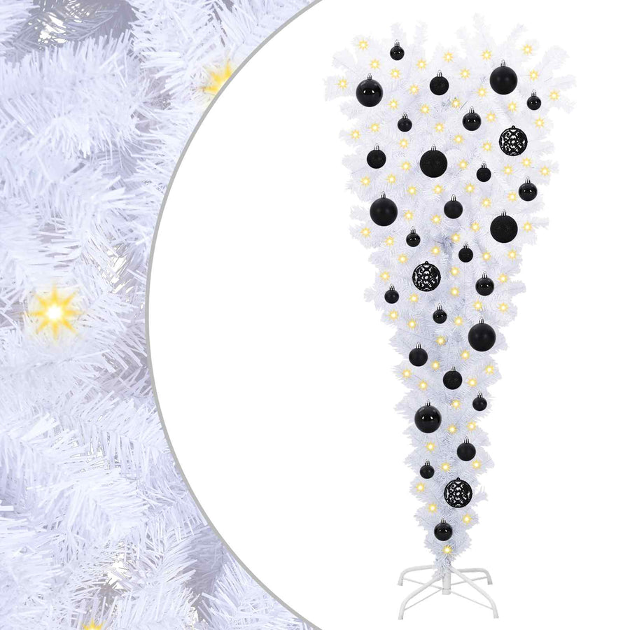 Kunstkerstboom met 150 LED Wit 120 cm PVC en Staal