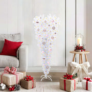 Kunstkerstboom 120 cm wit met 150 roze LED PVC staal