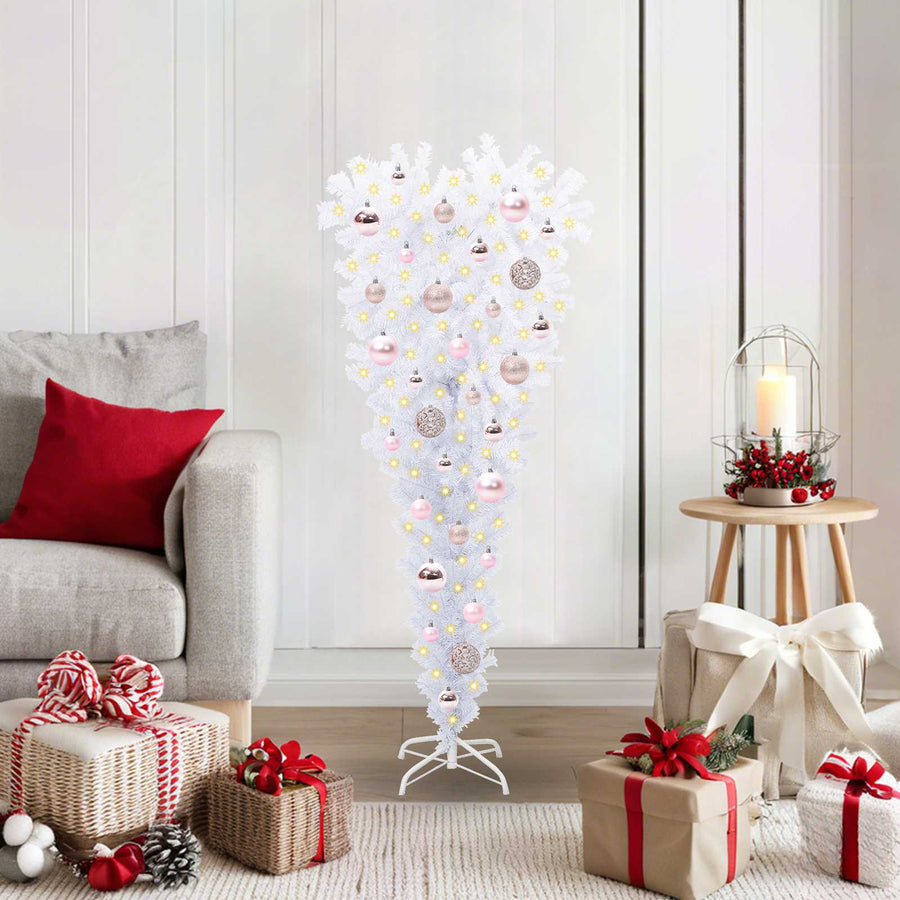 Kunstkerstboom met 150 LED Wit 120 cm PVC en Staal