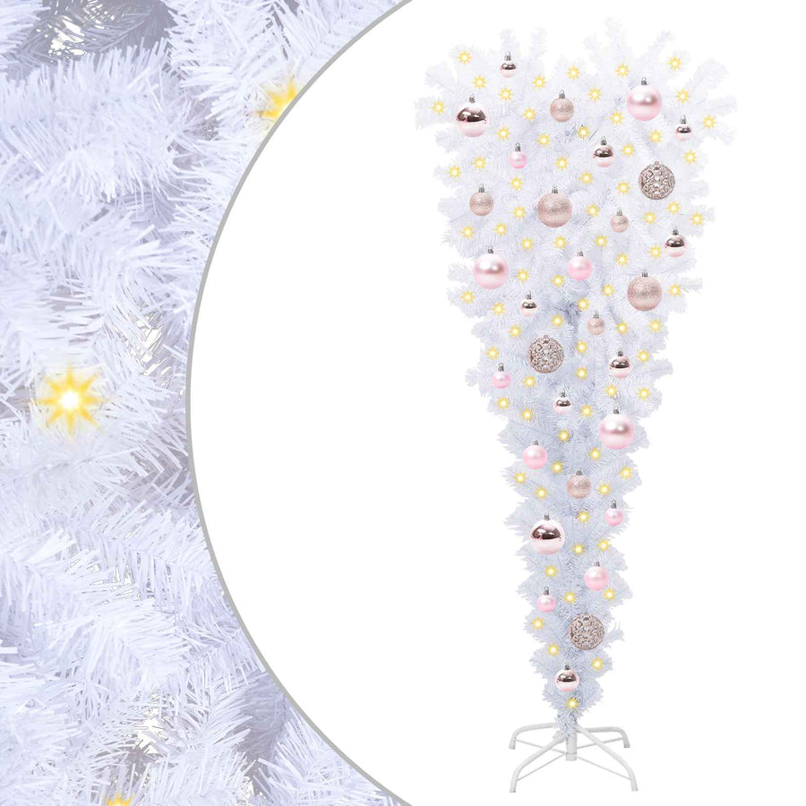 Kunstkerstboom met 150 LED Wit 120 cm PVC en Staal