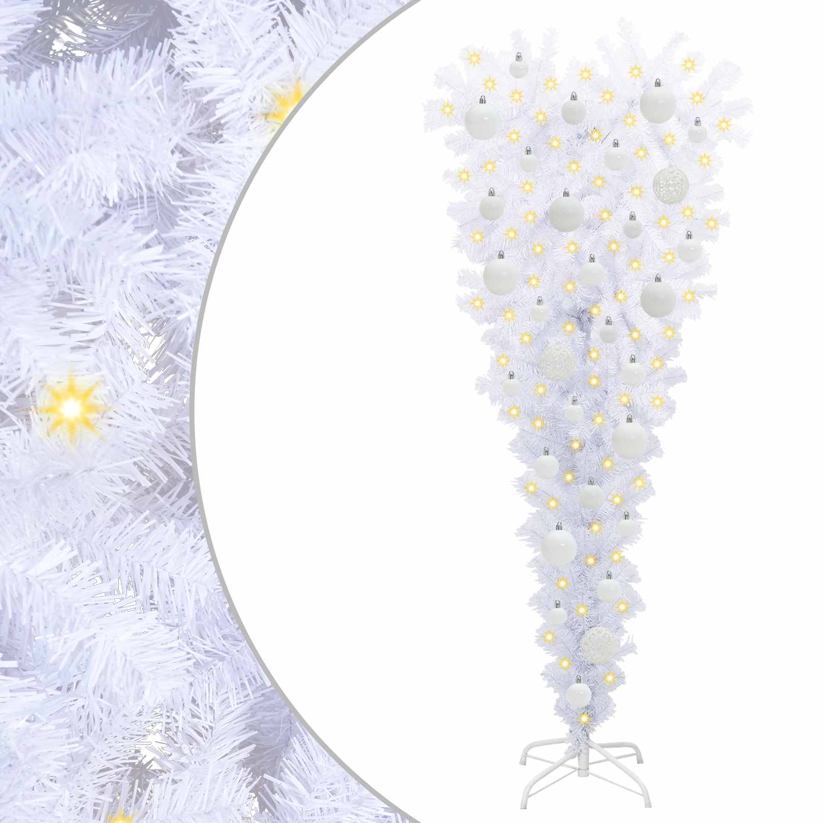 Kunstkerstboom met 150 LED Wit 120 cm PVC en Staal